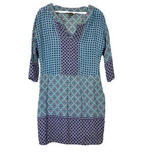 Tommy Bahama Women’s Patchwork Lightweight Dress Mini Dress Blue Size M EUC